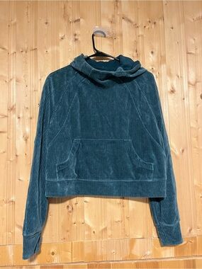 lululemon athletica Teal Corduroy Cowl Neck Sweater